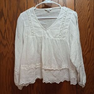 White Eyelet Peasant Blouse - Sanctuary